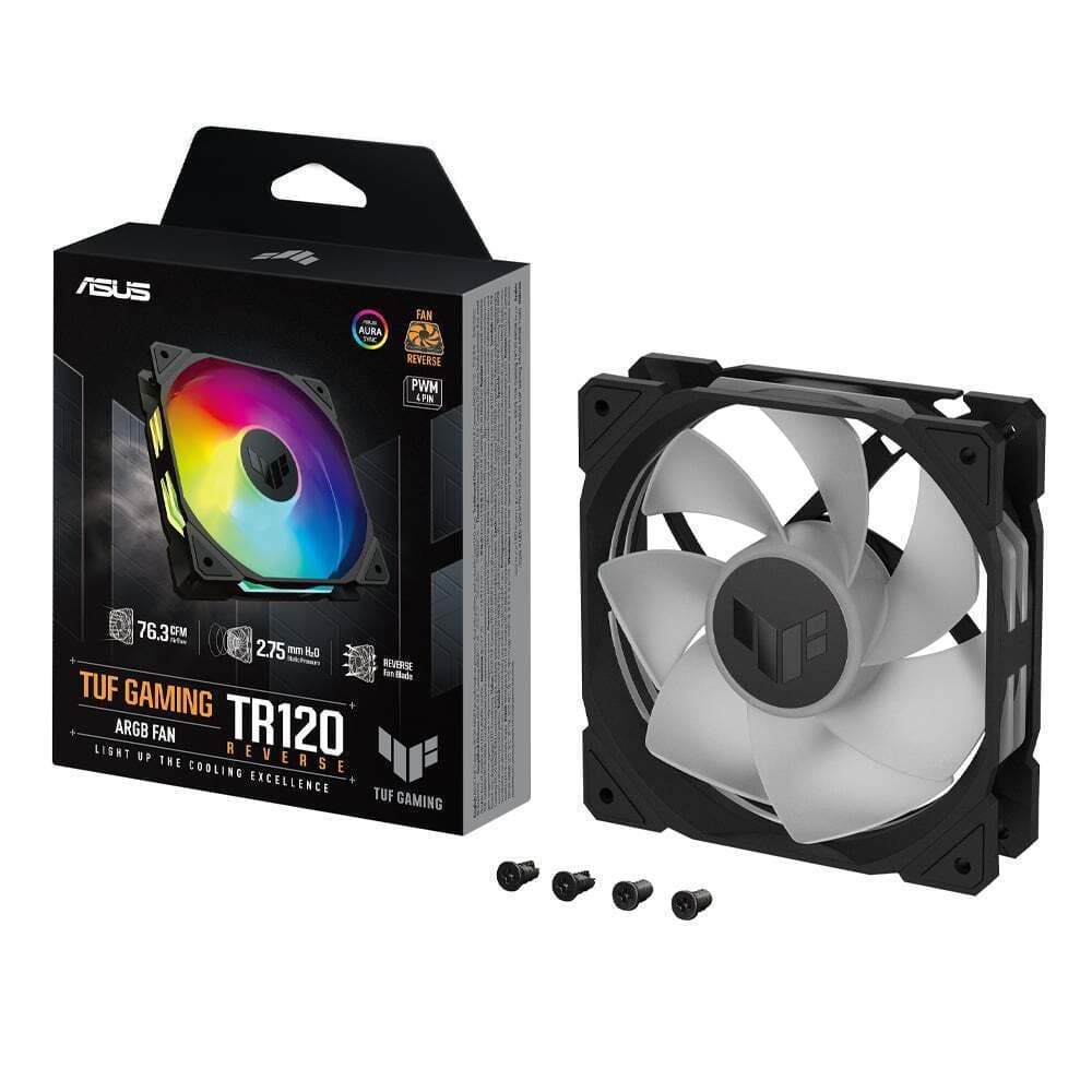 Asus TUF Gaming TR120 Reverse Blade Case Fan (2000rpm / 76.3cfm) με ARGB Φωτισμό και Σύνδεση 4-Pin PWM 3