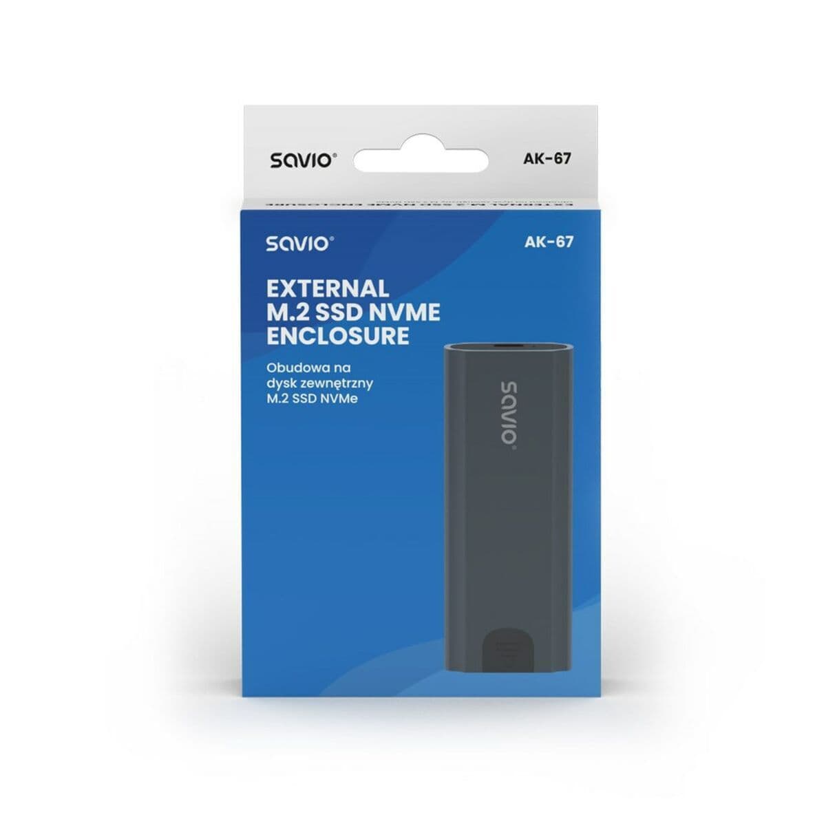 Savio Θήκη για Σκληρό Δίσκο M.2 SATA III NVME με σύνδεση Type-C σε Γκρι χρώμα 3