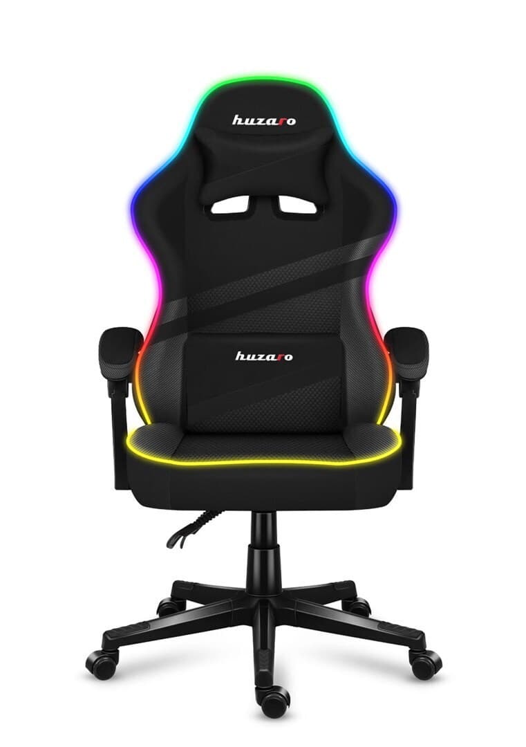 Huzaro Force 4.4 Καρέκλα Gaming Δερματίνης με RGB Φωτισμό Μαύρη 3