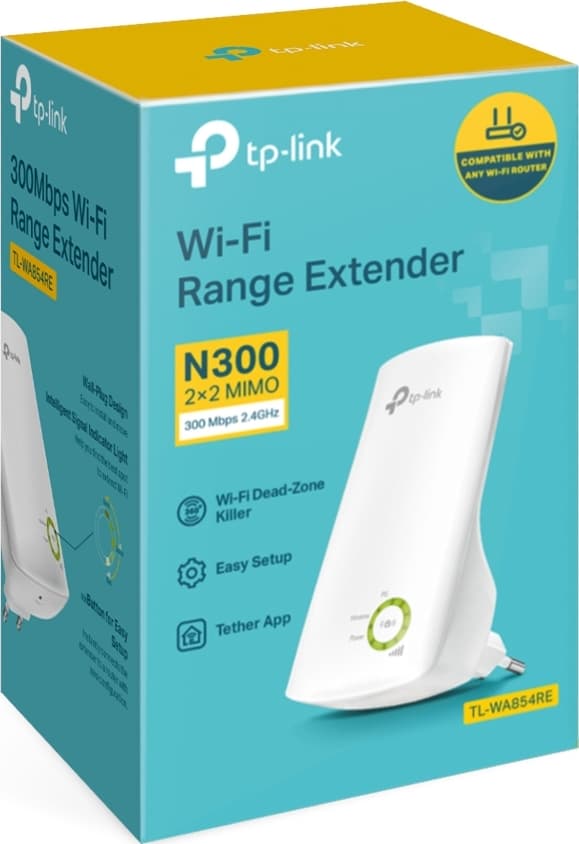 TP-LINK TL-WA854RE v7 WiFi Extender Single Band (2.4GHz) 300Mbps 4