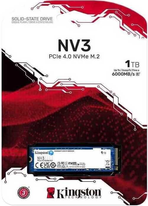 Kingston Nv3 SSD 1TB τύπου M.2 με σύνδεση PCI Express 4.0 (PS5 Compatible) SNV3S/1000G Bulk 4