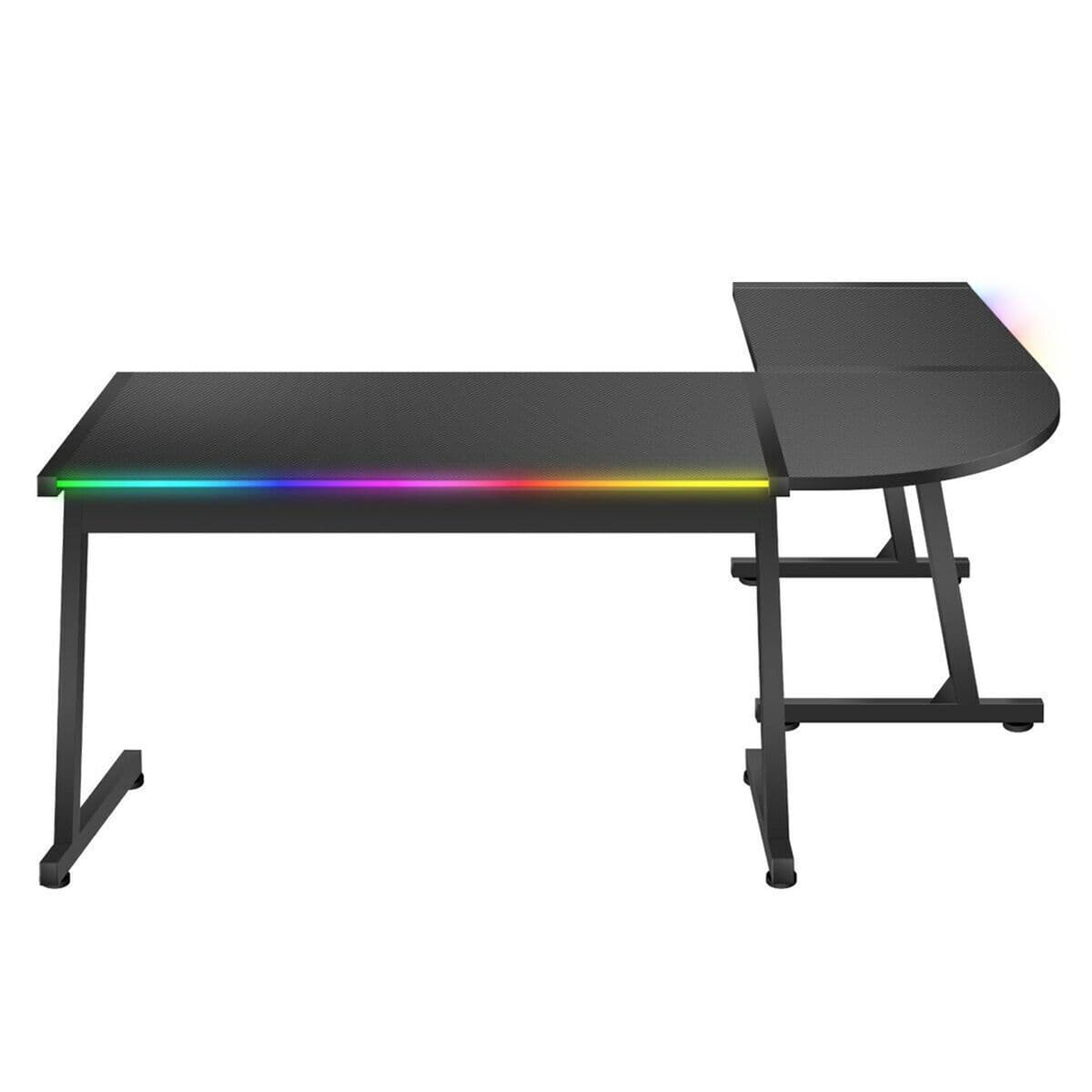 Γραφείο Gaming Hero 6.0 Ξύλινο Black RGB με Μεταλλικά Πόδια & LED 147x112x74εκ. HZ-Hero 6.0 Black 6