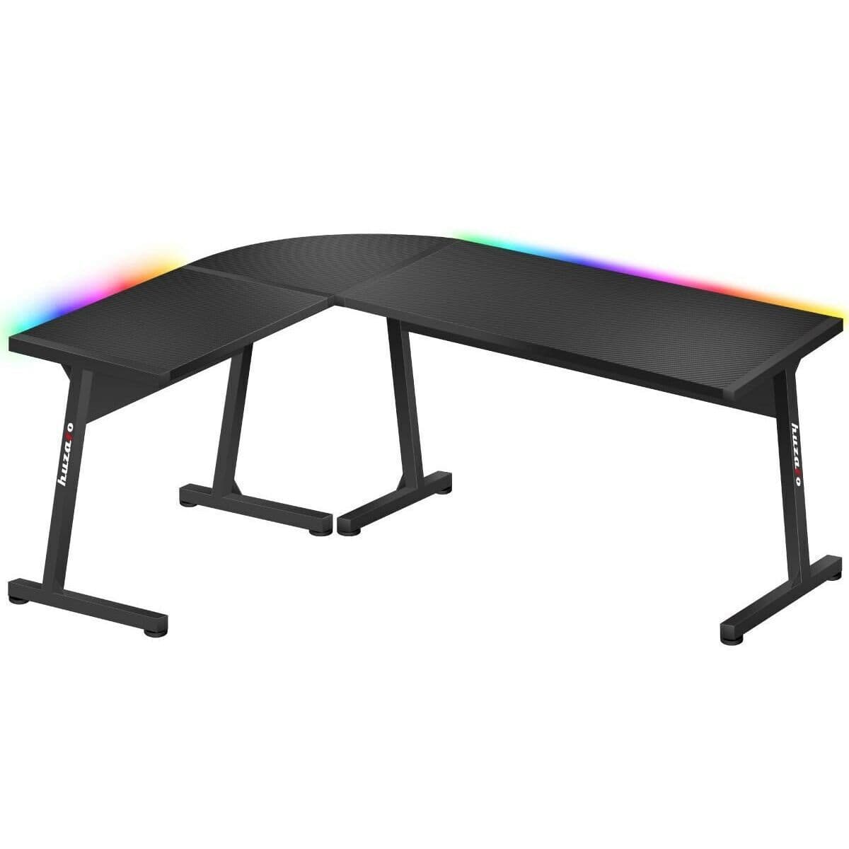 Γραφείο Gaming Hero 6.0 Ξύλινο Black RGB με Μεταλλικά Πόδια & LED 147x112x74εκ. HZ-Hero 6.0 Black 2