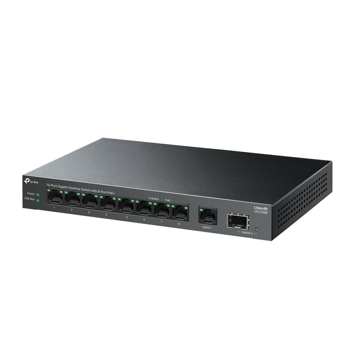 TP-LINK LS1210GP v1 Unmanaged L2 PoE+ Switch με 9 Θύρες Gigabit (1Gbps) Ethernet και 1 SFP Θύρα 2
