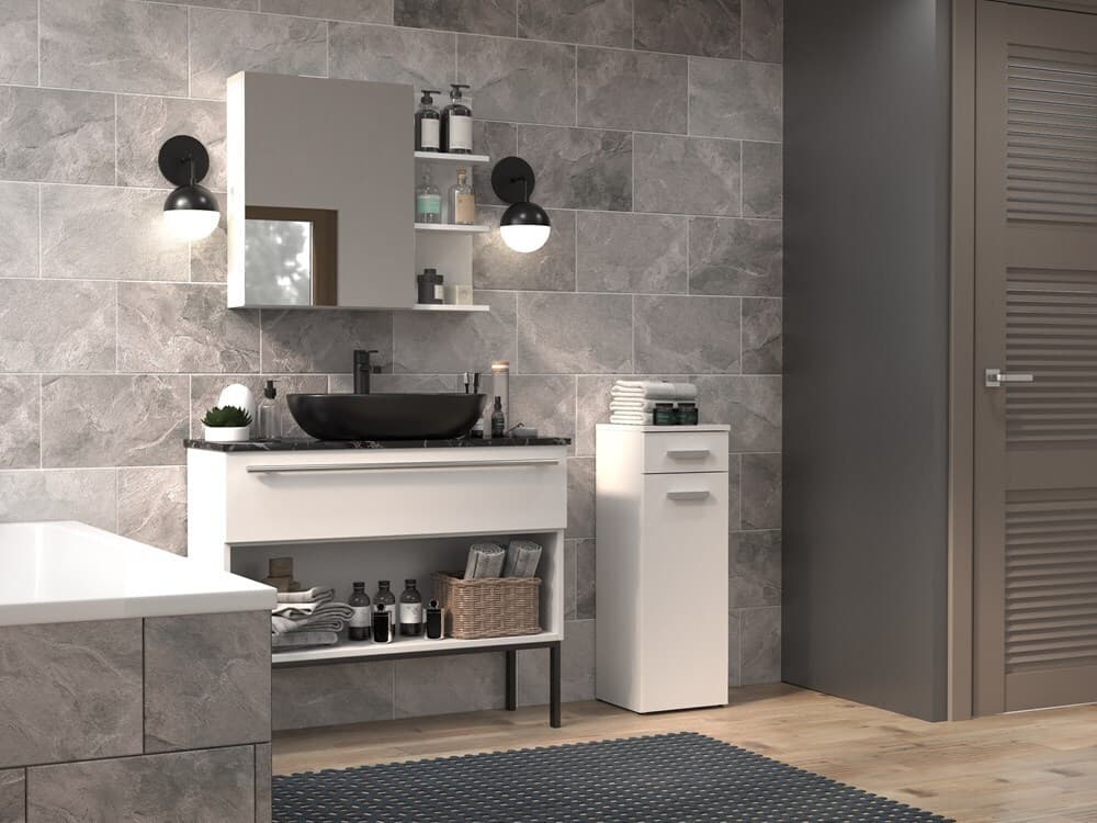 Nel V Ds White Bathroom Column 5