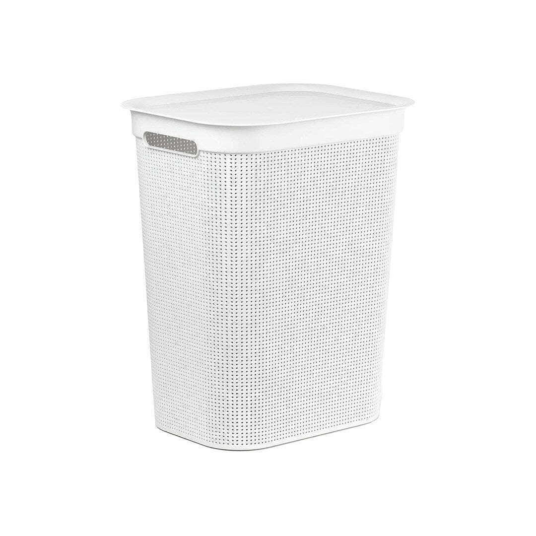 Rotho Babydesign 1023501100 Καλάθι Απλύτων Πλαστικό 50lt με Καπάκι 43.1x34x52.9cm Λευκό 3