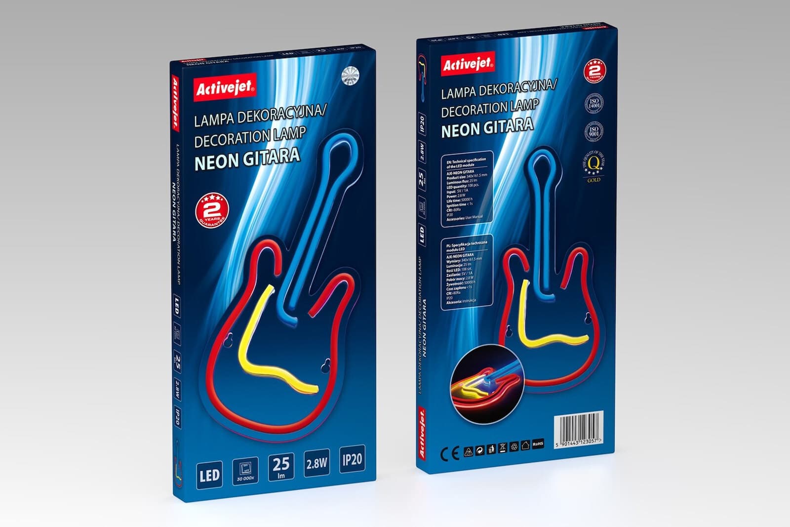 Active Jet Neon Διακοσμητικό Φωτιστικό LED RGB 17.6εκ. AJE-NEON GITARA 6