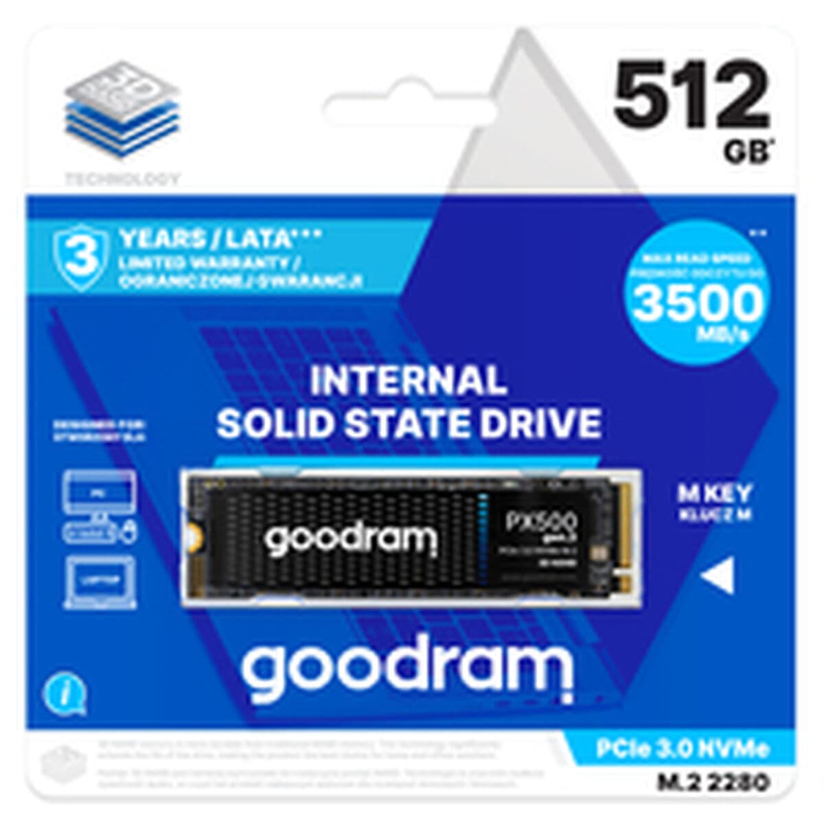 GoodRAM PX500 SSD 512GB τύπου M.2 με σύνδεση PCI Express 3.0 2