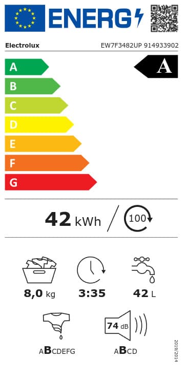 Electrolux Πλυντήριο Ρούχων 8kg 1400 Στροφών EW7F3482UP