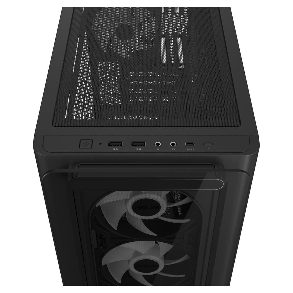 Asus A23 Plus Gaming Midi Tower Κουτί Υπολογιστή με Πλαϊνό Παράθυρο και RGB Φωτισμό Μαύρο 5