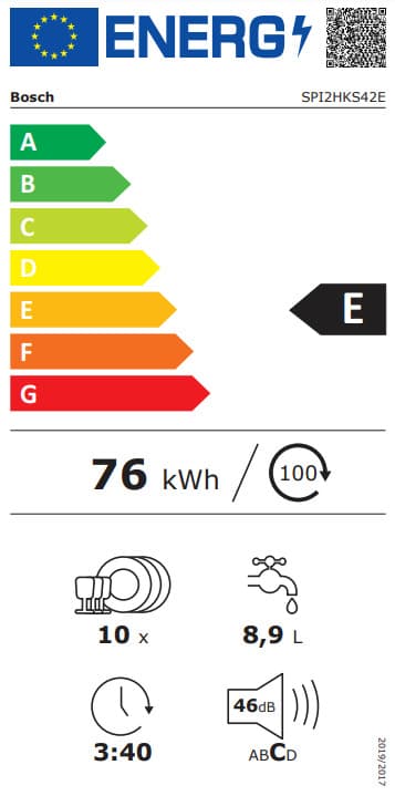 Bosch Εντοιχιζόμενο Πλυντήριο Πιάτων με Wi-Fi για 10 Σερβίτσια ExtraDry Π44.8xY81.5εκ. SPI2HKS42E