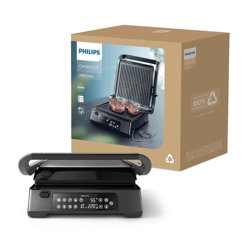 Philips Τοστιέρα Γκριλιέρα με Αποσπώμενες Πλάκες 2200W Μαύρη HD6307/70 4