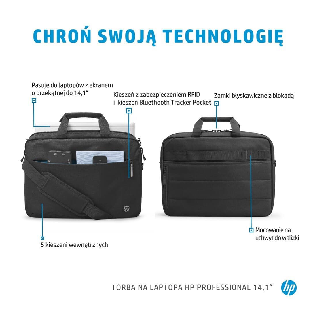 HP Professional Τσάντα Ώμου / Χειρός για Laptop 14.1" σε Μαύρο χρώμα 5