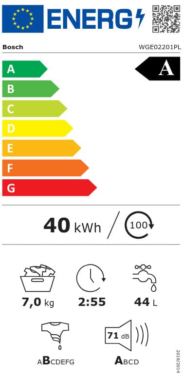 Bosch Πλυντήριο Ρούχων 7kg 1400 Στροφών Speed Perfect WGE02201PL 8