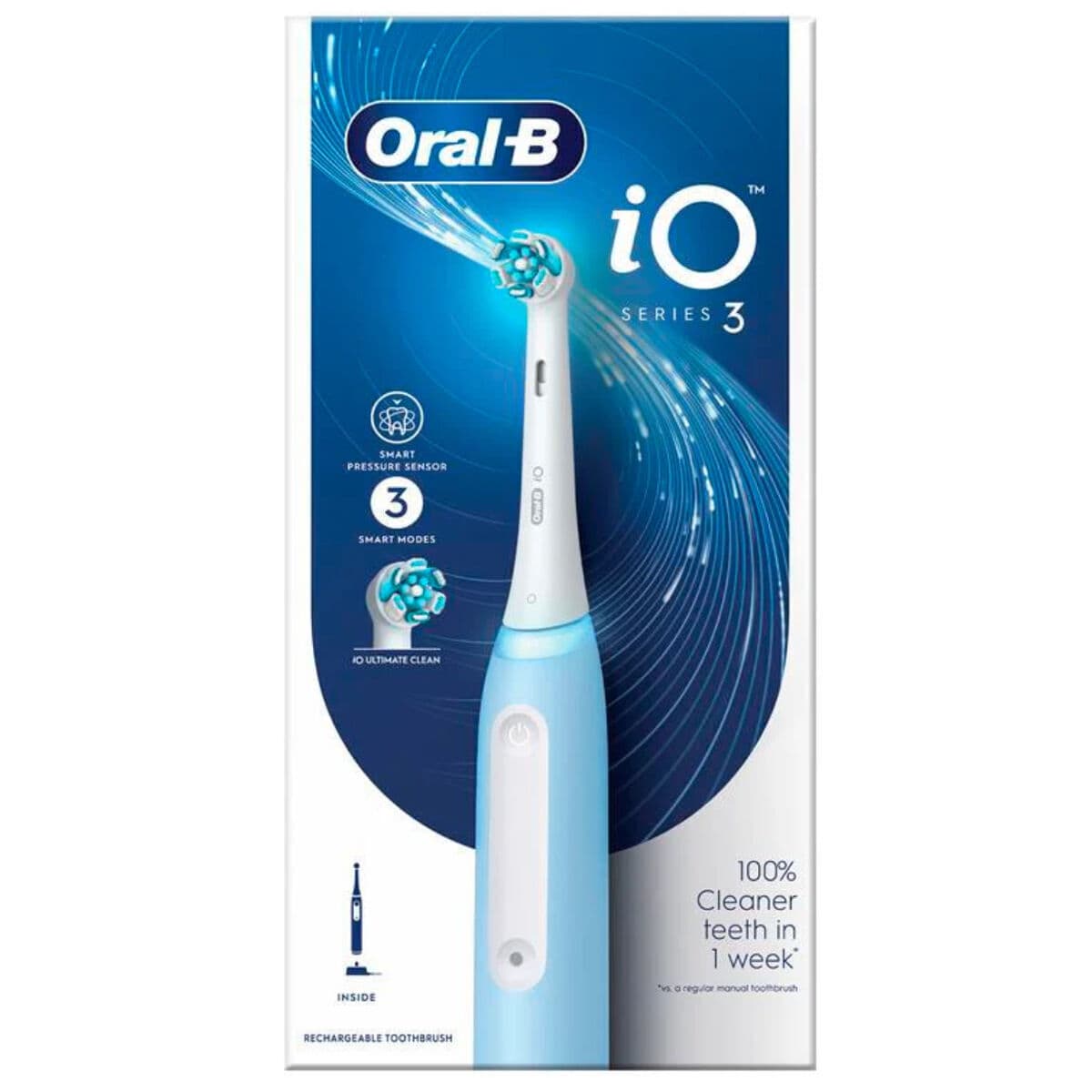 Oral-B iO Series 3 Ηλεκτρική Οδοντόβουρτσα με Αισθητήρα Πίεσης Ice Blue 6