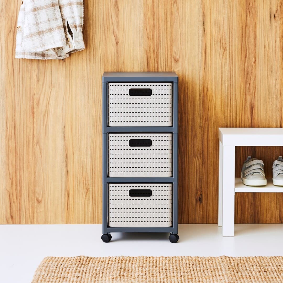 Rotho Babydesign DLZROHMIU0104 Ραφιέρα Μπανιέρας Πλαστική με 3 Ράφια 71.2x32.5x37.5cm Καφέ 4