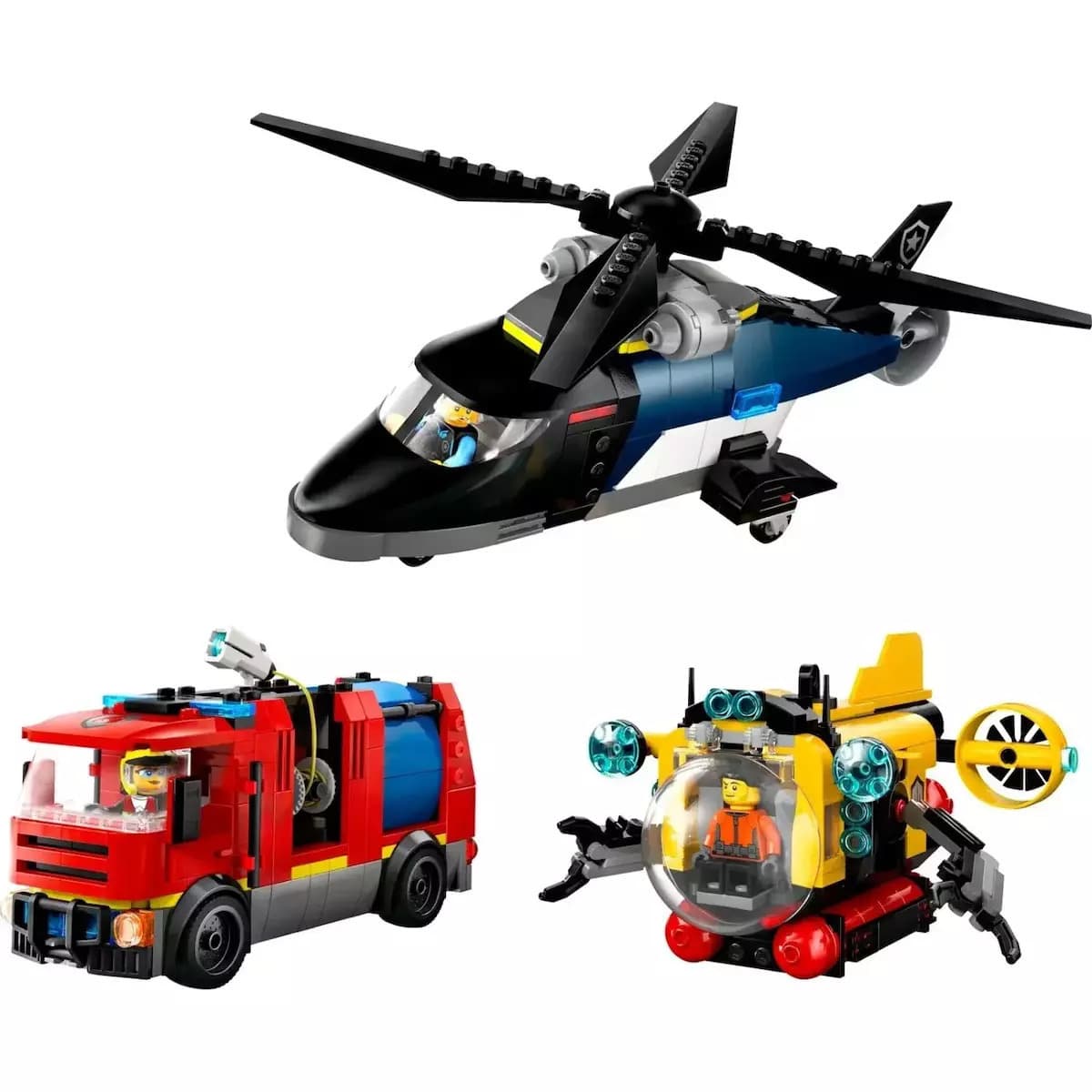 LEGO City Helicopter, Fire Engine & Submarine για 7+ Ετών 874τμχ 60462 5
