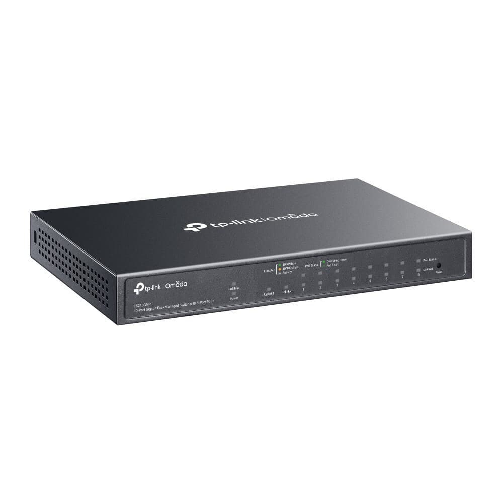 TP-LINK Omada ES210GMP v1 Managed L2 PoE+ Switch με 8 Θύρες Gigabit (1Gbps) Ethernet και 1 SFP Θύρα 5