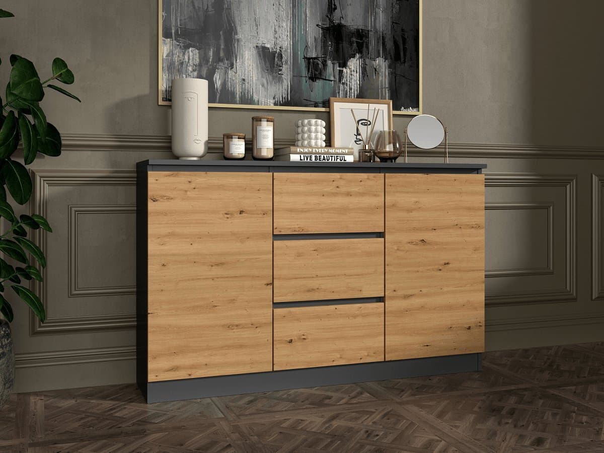 Μπουφές Ξύλινος 2D3S ANT/ART KPL Γκρι 120x40x97cm 4