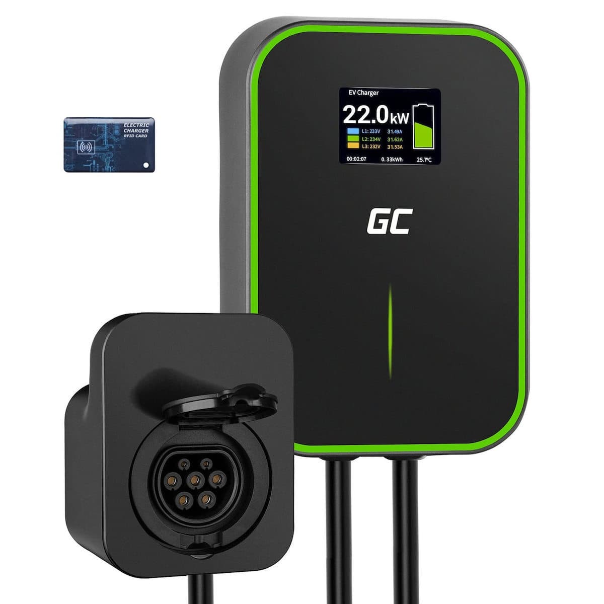 Green Cell EV15RFID Επιτοίχιος Τριφασικός Φορτιστής 22kW Type 2 (EV15RFID) 11
