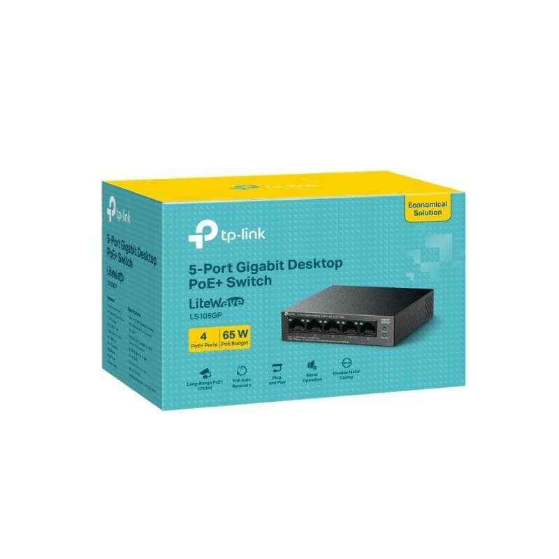 TP-LINK LS105GP v1 Unmanaged PoE+ Switch με 5 Θύρες Ethernet 4
