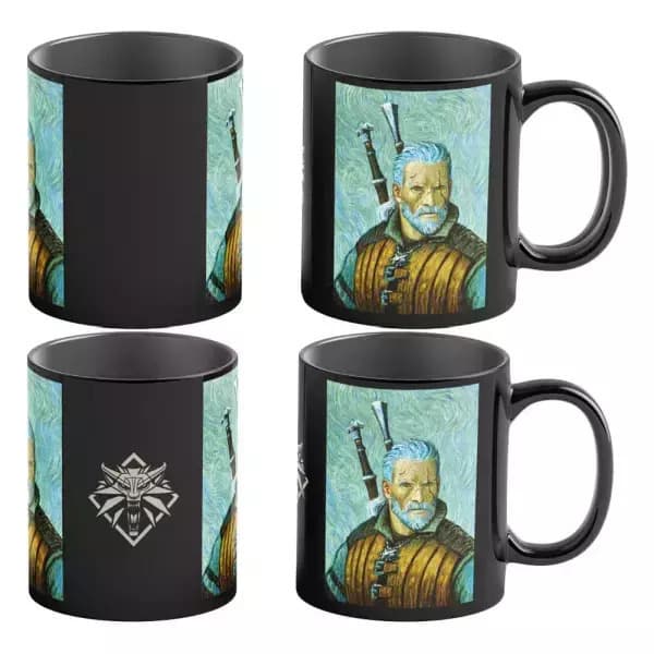Thermoactive Mug Good Loot Game Art Chronicles Witcher Wiedmin Geralt & Vincent Van Gogh 3