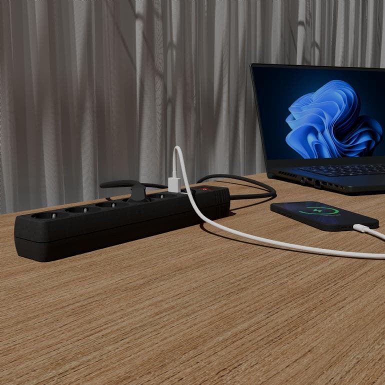 Gembird Πολύπριζο 5 Θέσεων με 2 USB-A και Καλώδιο 1.5m 3
