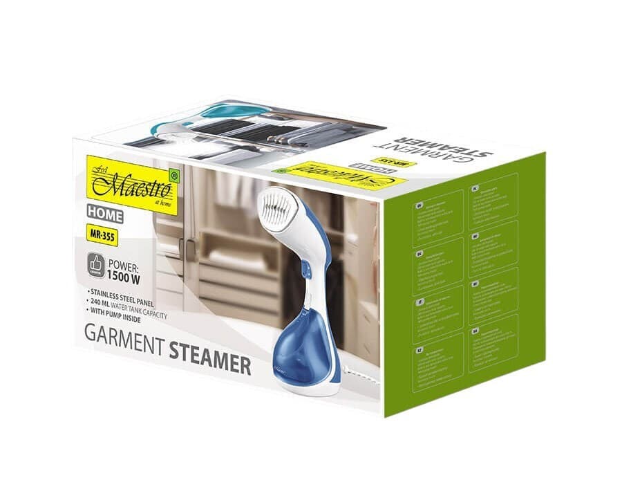 Maestro MR-355-AQUAMARINE Ατμοκαθαριστής Ρούχων Χειρός 1500W με Δοχείο 240ml Μπλε 7