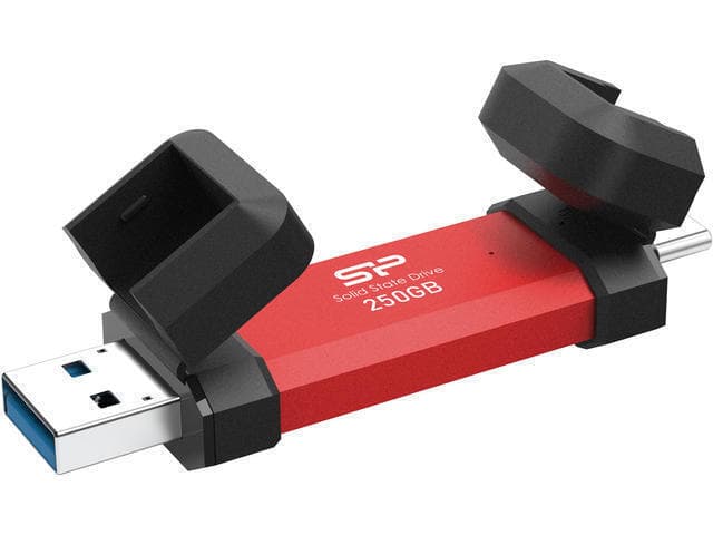 Silicon Power Ds72 250GB USB 3.2 SSD Stick με σύνδεση USB-A & USB-C Κόκκινο 5
