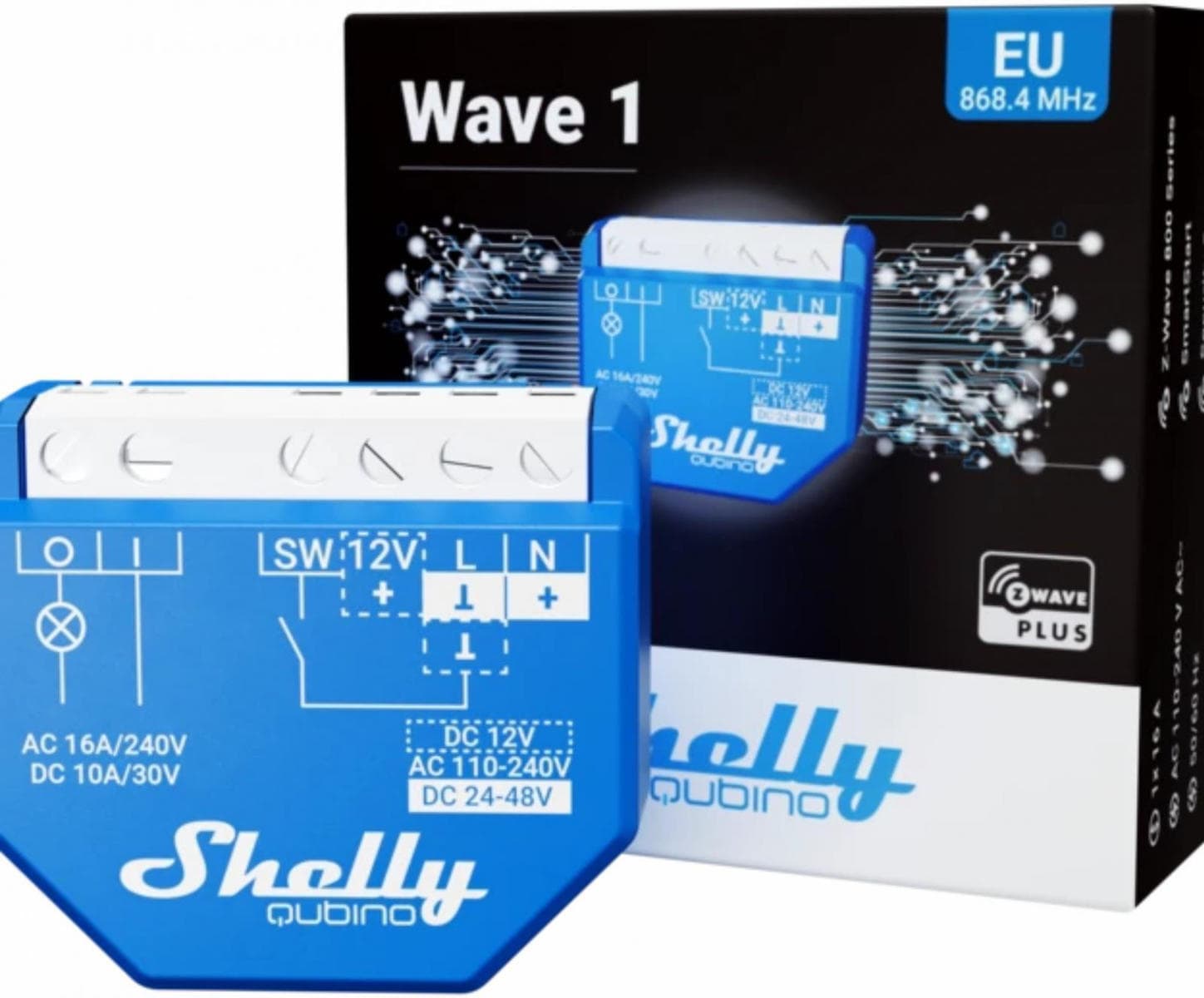 Shelly Qubino Wave 1 Smart Switch 1 Καναλιού Wi-Fi, Z-Wave & RF 16A SHELLY_W_1 5