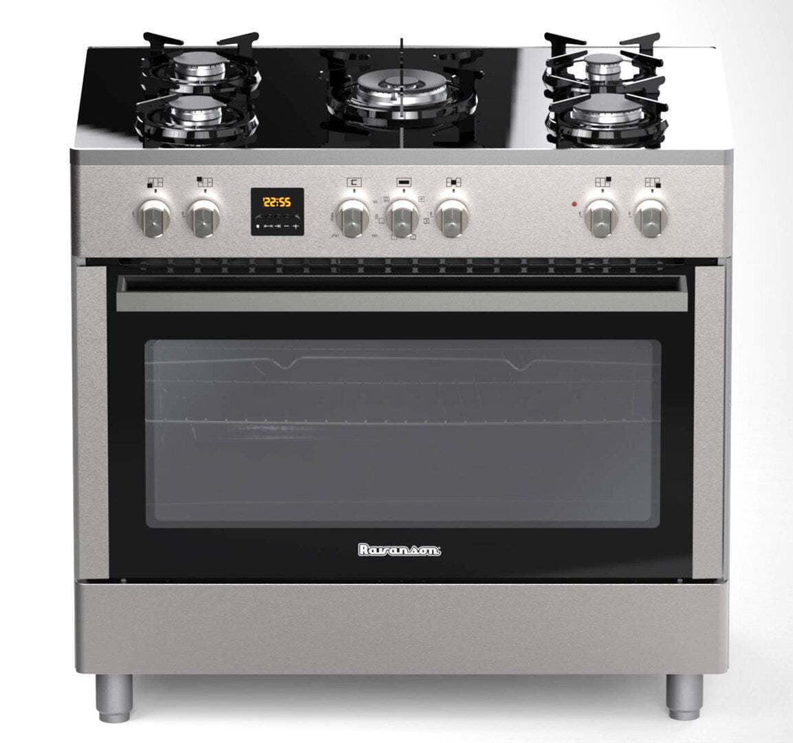 Ravanson KWGE-K90 Glass Κουζίνα 105lt με Εστίες Φυσικού Αερίου Π90εκ. Inox 5