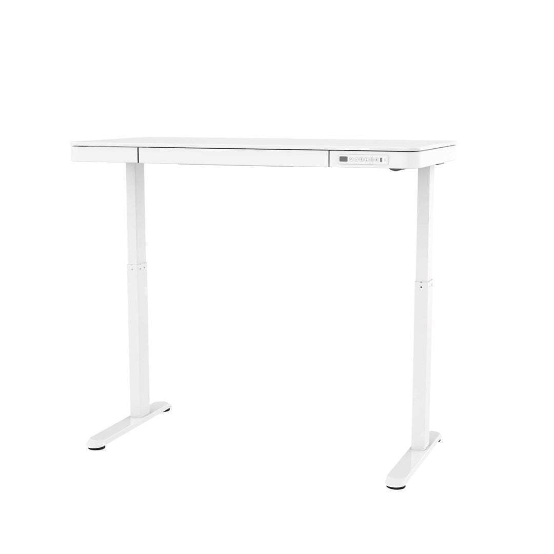 Γραφείο Ξύλινο White με Μεταλλικά Πόδια & Ρυθμιζόμενο Ύψος 140x70εκ. 4