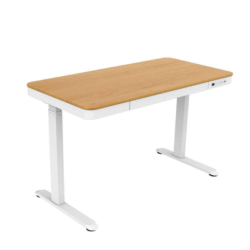 Ηλεκτρικό Γραφείο Ξύλινο White/oak με Μεταλλικά Πόδια & USB θύρες 140x70εκ. 4