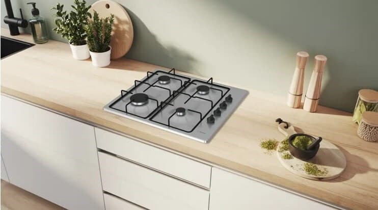 Bosch Serie 2 Εστία Φυσικού Αερίου Αυτόνομη 58x51.8εκ. Ασημί PBP6B5K80 3