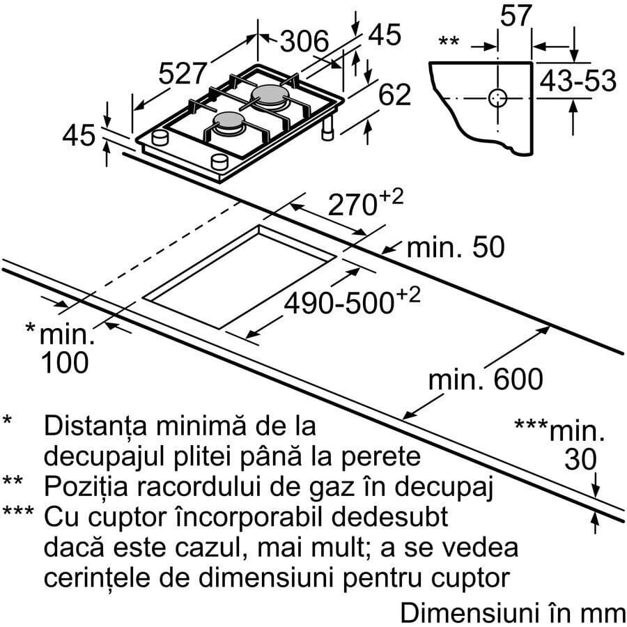 Bosch Serie 8 Domino Εστία Φυσικού Αερίου Αυτόνομη 30x52εκ. PRB3A6I40 10