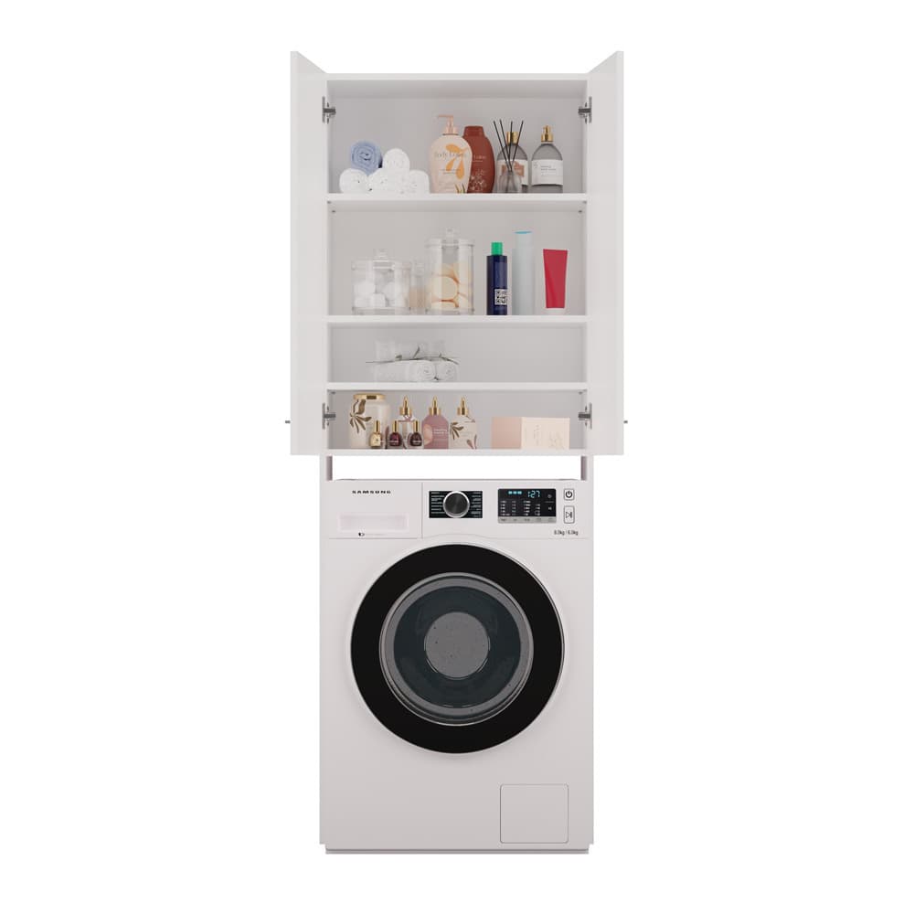 Topeshop Pola DD Ντουλάπι Μπάνιου Πλυντηρίου 64x30x183cm Λευκό 5