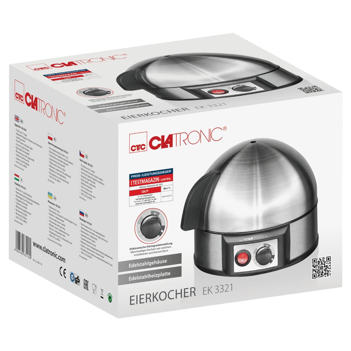 Clatronic EK 3321 263118 Βραστήρας Αυγών 7 Θέσεων 400W Ασημί 5
