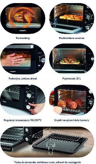 MPM MPE-16/T Ηλεκτρικό Φουρνάκι 35lt Χωρίς Εστίες Μαύρο 5
