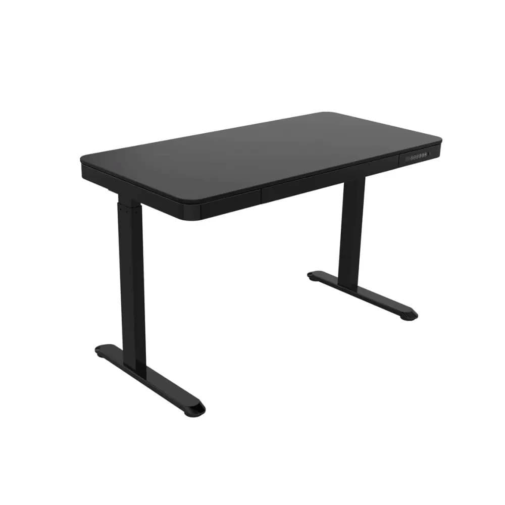 Γραφείο Ξύλινο Black με Μεταλλικά Πόδια & USB θύρες 140x70x50εκ. 6
