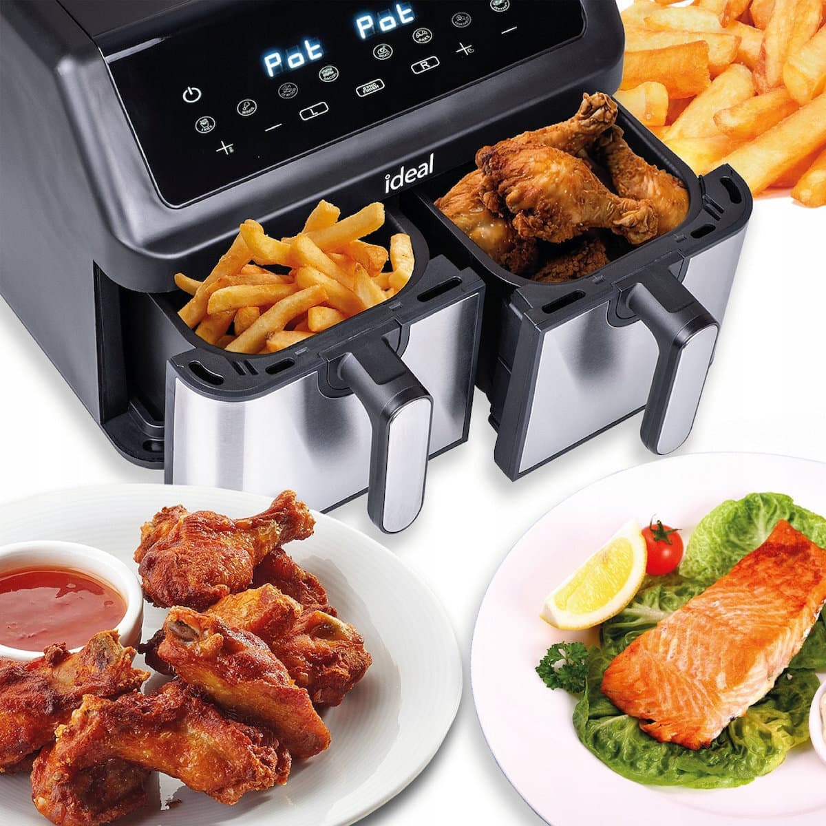 Eldom Air Fryer με Διπλό Αποσπώμενο Κάδο 9lt Μαύρο IK1500 5