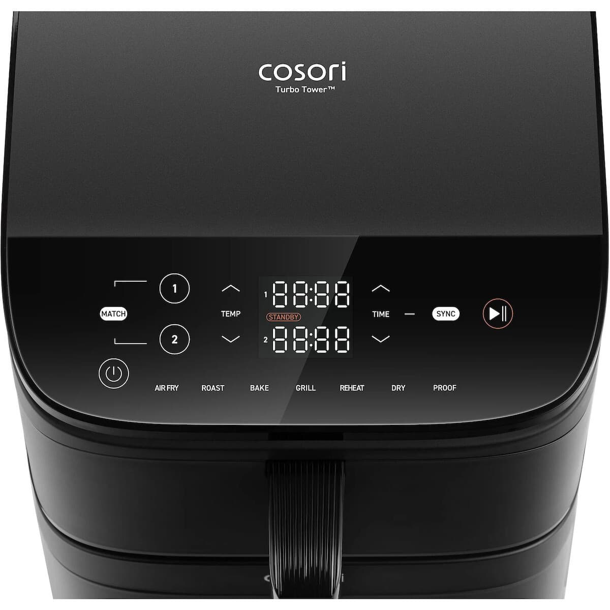 Cosori Turbo Tower Air Fryer με Διπλό Αποσπώμενο Κάδο 10.8lt Μαύρο 4