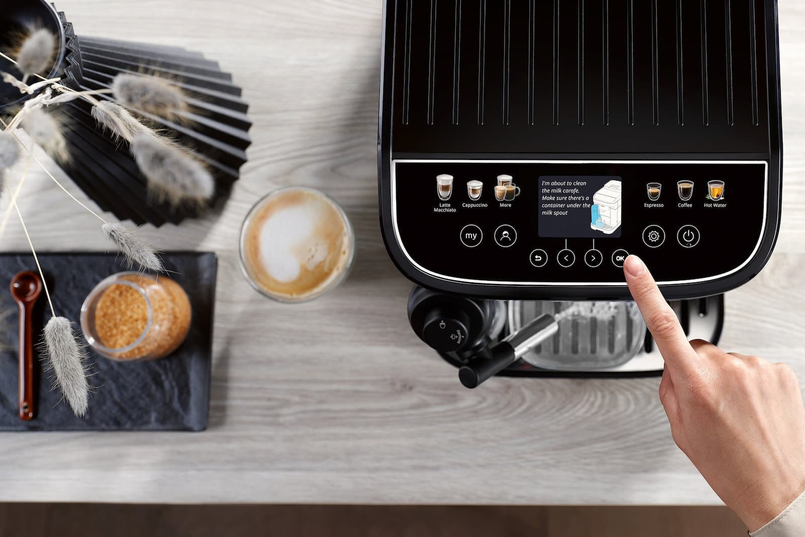 De'Longhi Magnifica Evo Next Αυτόματη Μηχανή Espresso 1450W Πίεσης 15bar για Cappuccino με Μύλο Άλεσης Καφέ ECAM310.60.B 5