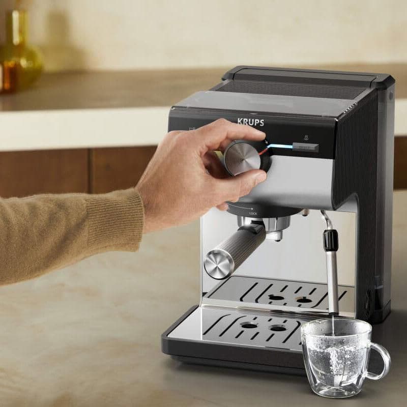 Krups Μηχανή Espresso 1140W Πίεσης 15bar Ασημί XP384E10 5