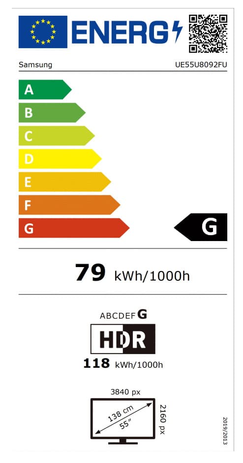 Samsung Smart Τηλεόραση 55" 4K UHD LED UE55U8092FUXXH HDR (2025)