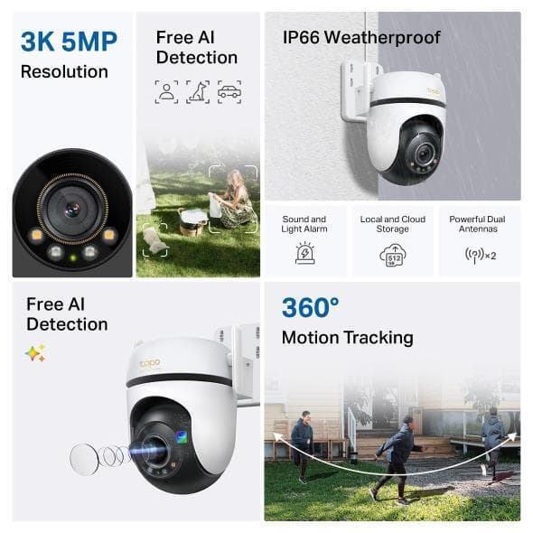 TP-LINK TAPO C530WS v1 IP Κάμερα Παρακολούθησης Full HD+ 5MP Αδιάβροχη με Φακό 4mm 5