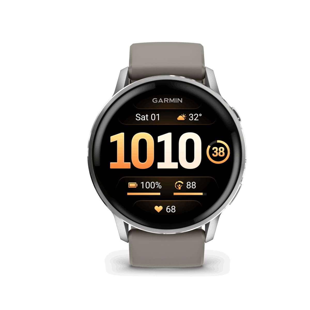 Garmin Venu 4 Stainless Steel 45mm Αδιάβροχο Smartwatch με Παλμογράφο (Silver with Silver Gray)