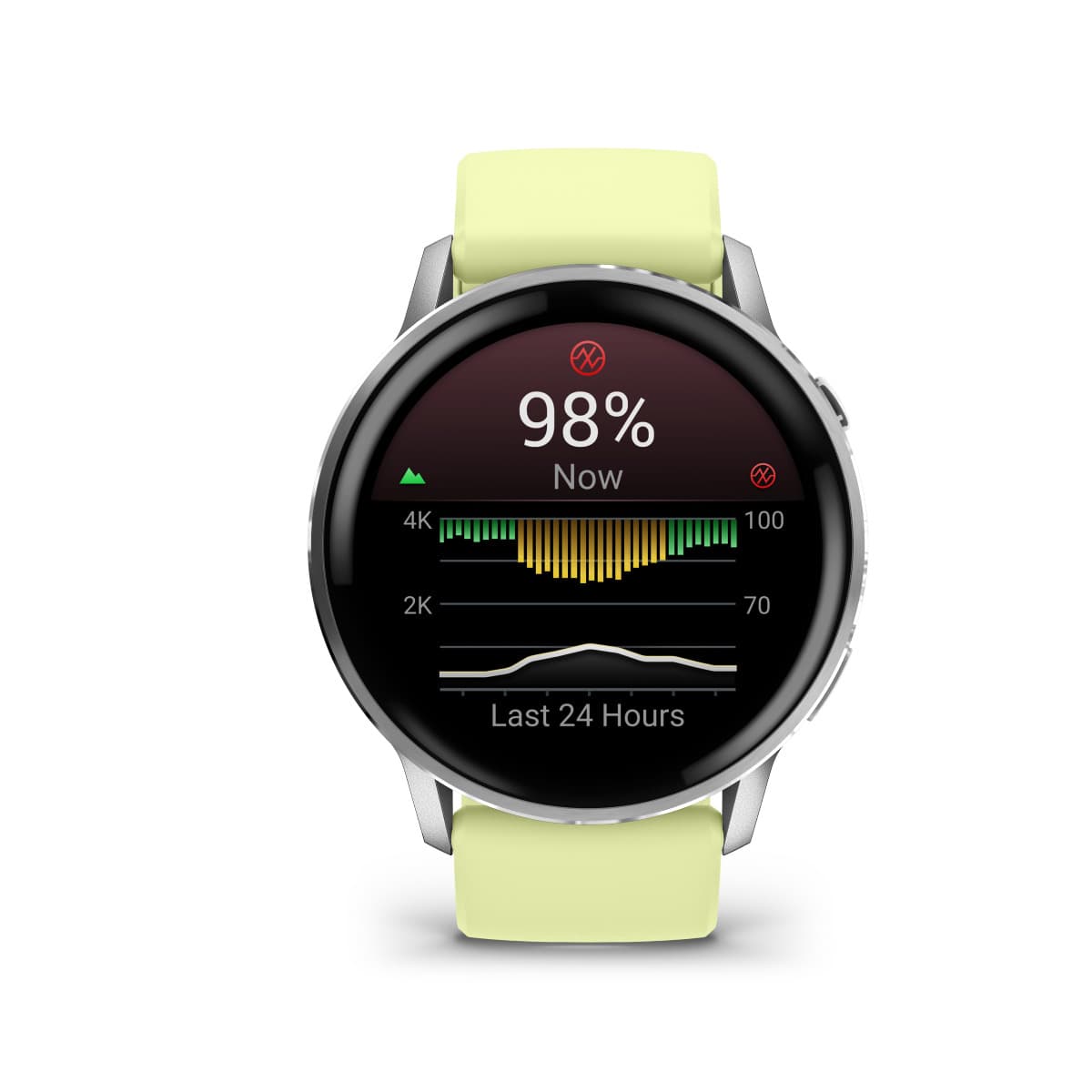 Garmin Venu 4 Stainless Steel 45mm Αδιάβροχο Smartwatch με Παλμογράφο (Silver with Citron) 6