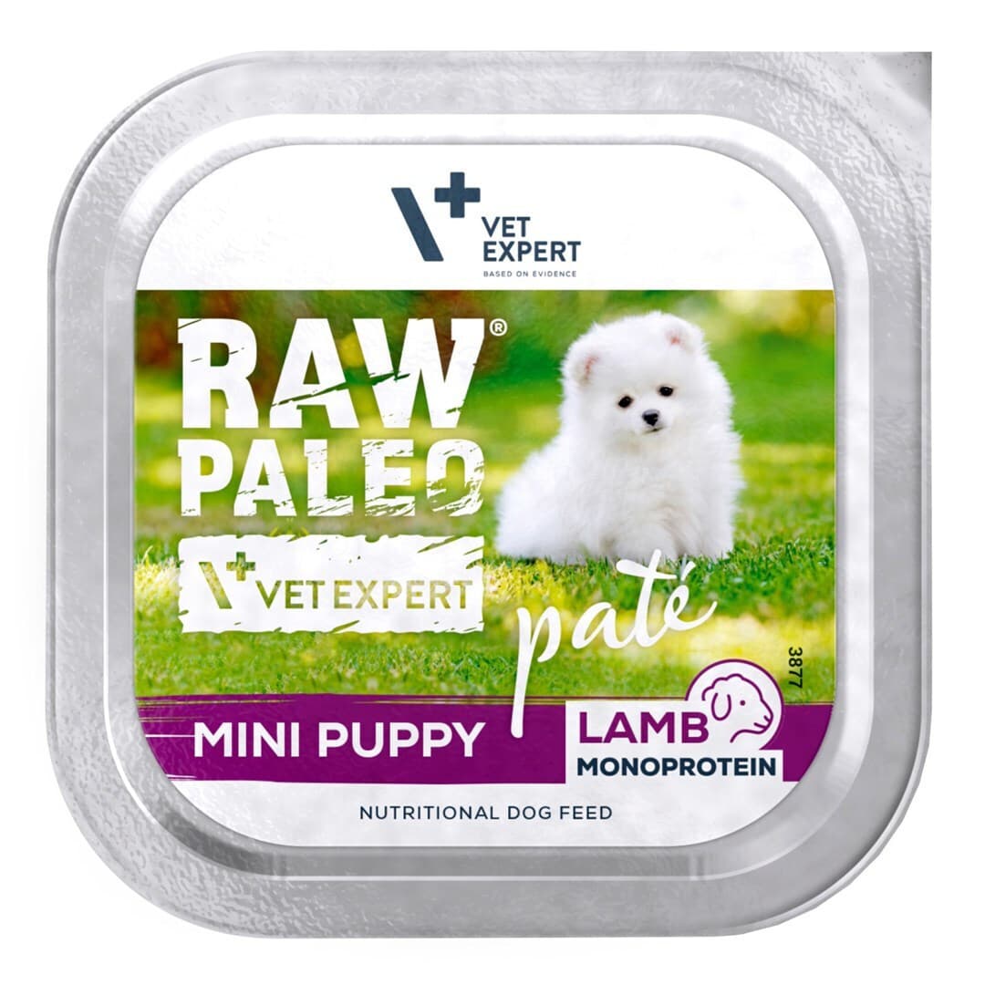 VetExpert Raw Paleo Υγρή Τροφή για Κουτάβια με Αρνί και Σολομό χωρίς Σιτηρά 150gr 2