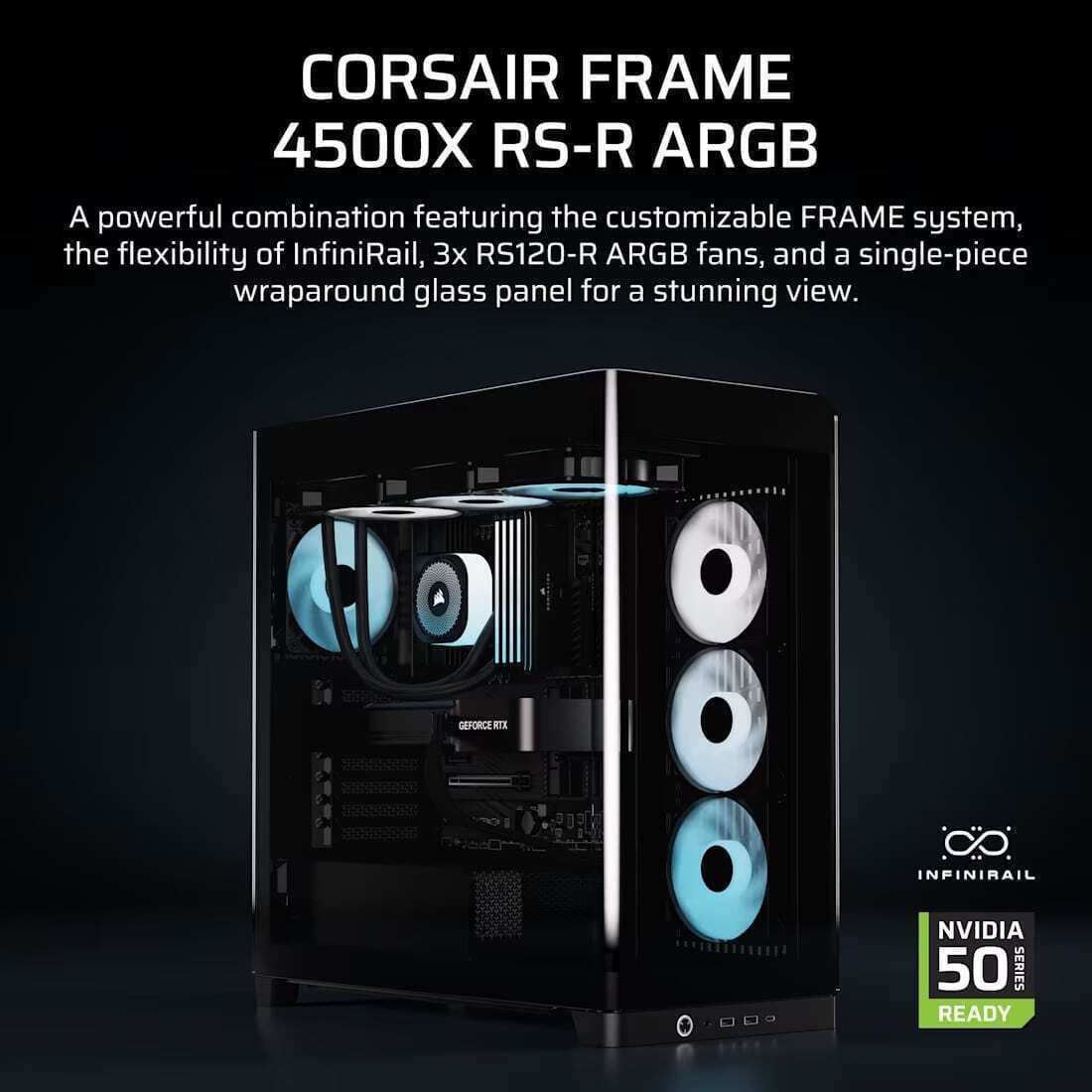 Corsair Frame 4500X RS-R ARGB Gaming Midi Tower Κουτί Υπολογιστή με Πλαϊνό Παράθυρο Μαύρο 11