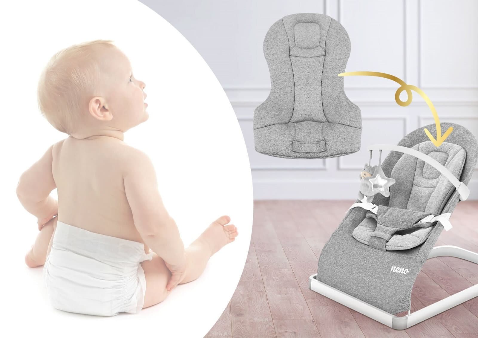 Neno Χειροκίνητο Relax Μωρού Γκρι για Παιδί έως 9kg 1990004 8